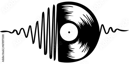 Vintage record sound waves pulsing music nostalgia, classic vinyl beats for music lovers and audio enthusiasts