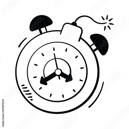 Alarm clock icon for finance deadlines, schedules, productivity management