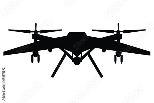 military drone silhouette vector art icon