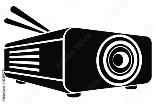 mini projector silhouette vector art icon