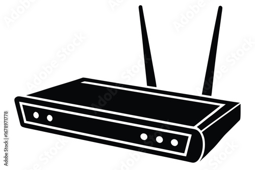 modem silhouette vector art icon