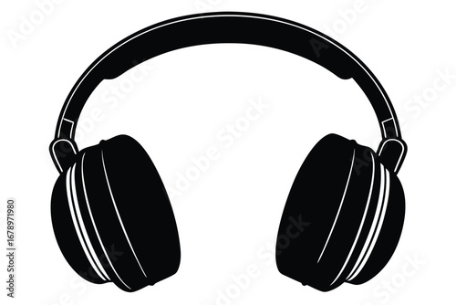 noise canceling headphones silhouette vector art i