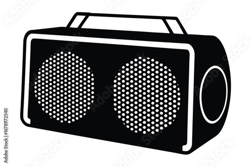 portable speaker silhouette vector art icon