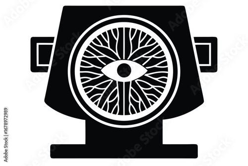 retina scanner silhouette vector art icon
