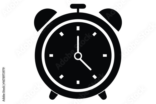 smart alarm clock silhouette vector art icon