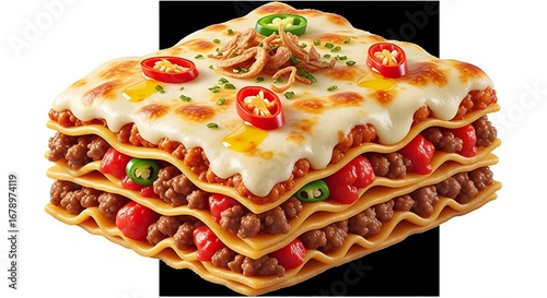 Hearty Lasagna with Meat and Beans.