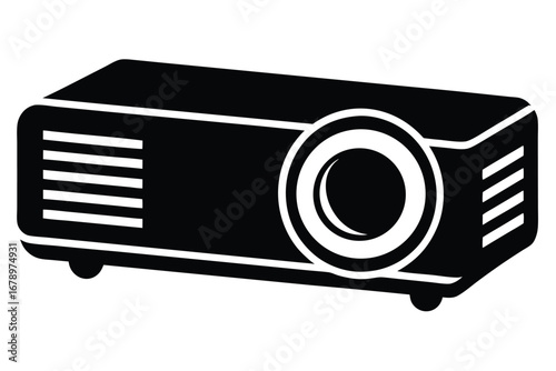 smart projector silhouette vector art icon