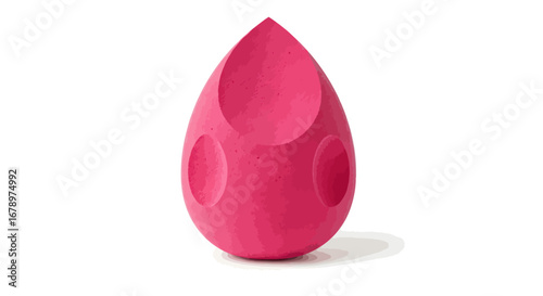 Vibrant pink cosmetic blending sponge for makeup application.