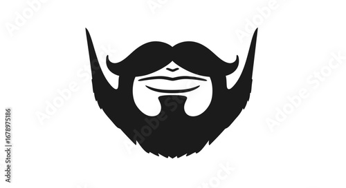 Closeup Illustration of a Mans Full Beard and Mustache.