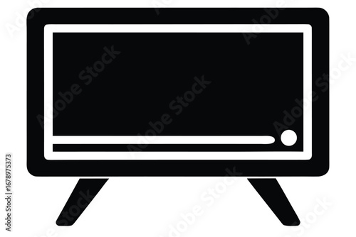 smart tv silhouette vector art icon