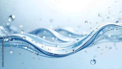 3Drendered intricate glassy water drop pattern with a blue , blue water background , water drops background , blue water surface , bubbles in a glass