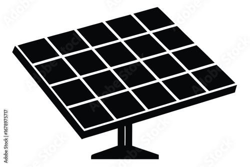 solar panel silhouette vector art icon