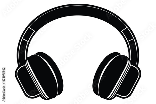 studio headphones silhouette vector art icon