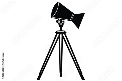 tripod light silhouette vector art icon