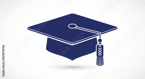 Graduation cap illustration symbolizing education achievement and academic success.