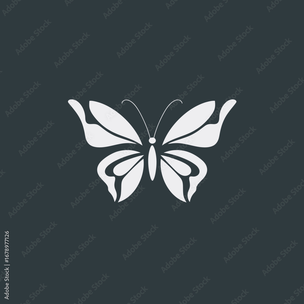 Obraz premium Simple and Elegant Butterfly Icon, Perfect for Nature and Lifestyle Brands
