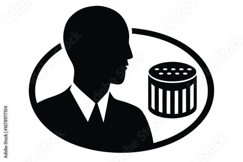 voice assistant silhouette vector art icon