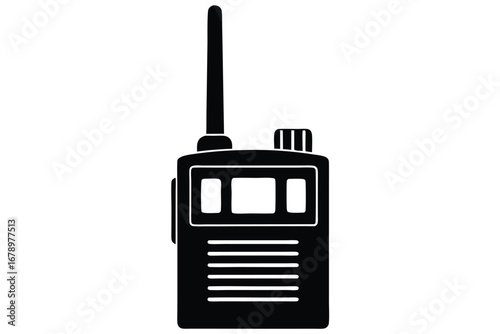 walkie talkie silhouette vector art icon