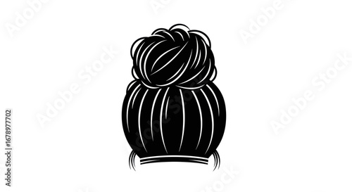 Womans Bun Hairstyle Illustration.