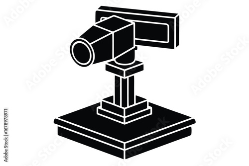 3d scanner silhouette vector art icon