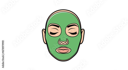 Person with green face mask enjoying a relaxing skincare treatment.