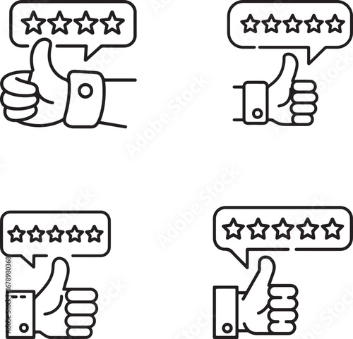 Like and dislike thumb icons with up and down button design
