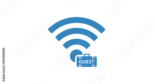 Guest Wi-Fi network access symbol icon for travelers.