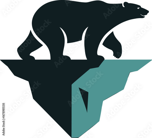 Polar Bear on Iceberg Symbolizing Climate Change and Environmental Issues