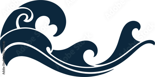 Ocean Wave Tattoo Illustration Artistic Design for Nautical and Marine Themes
