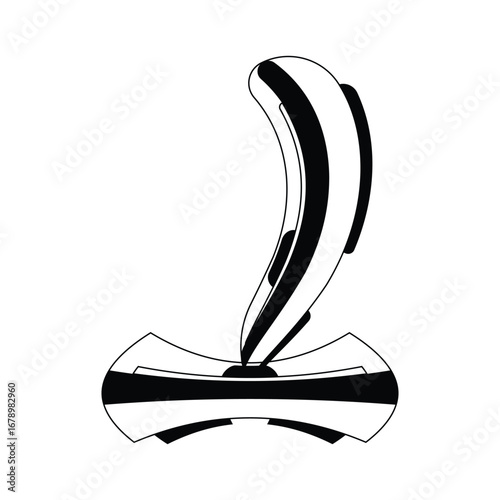 Abstract Joystick Vector – Minimalist Gaming Controller in Black and White