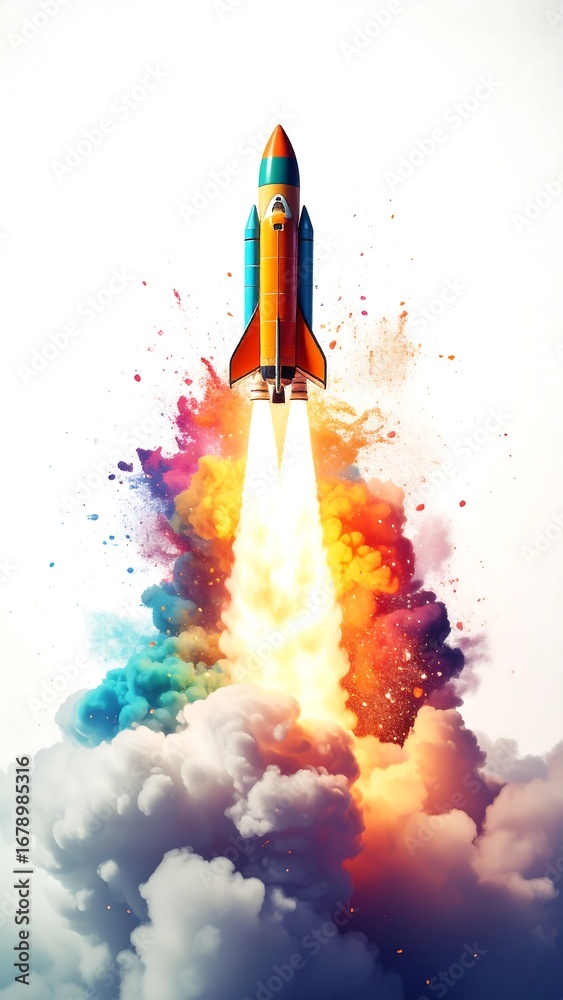 Fototapeta premium Colorful rocket launch