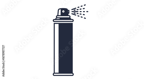 Dark Gray Aerosol Spray Can with Silver Top.