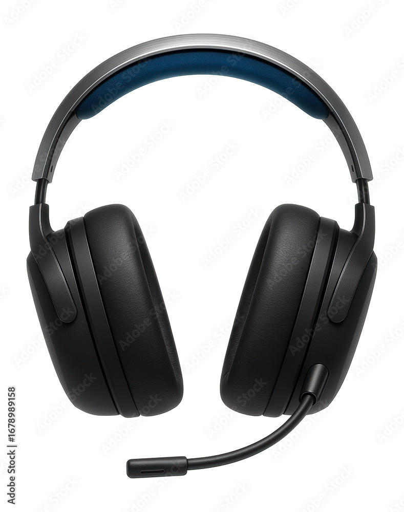 Fototapeta premium Wireless gaming headset with a sleek matte finish and adjustable metal headband