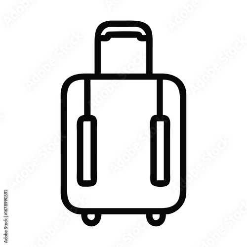 Baggage luggage vacation line icon outline vector