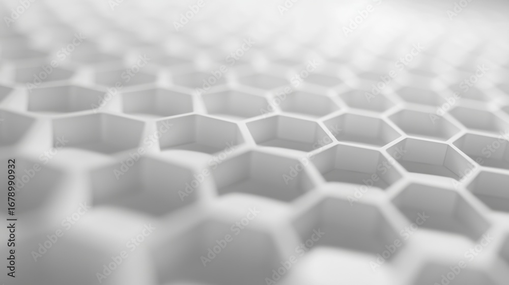 Fototapeta premium Abstract white honeycomb pattern in geometric 3d design