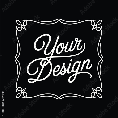 Minimalist ornamental typography - your Design. Generative AI.