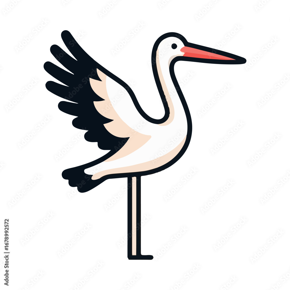 Fototapeta premium stork illustration design