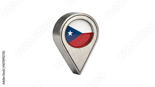 A metallic location pin displaying the flag of the czech republic, isolated on a transparent background Free Download A metallic location pin displaying the flag of the czech republic, isolated on a transparent background - GFXLoad