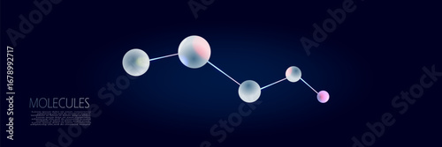 Molecules and atoms vector abstract background, science chemistry and physics theme illustration, micro and nano research and technology theme, microscopic particles.