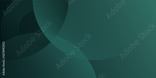 A dark green background with smooth, overlapping circles. The background is green with a gradient texture, creating a modern, abstract style. Minimal abstract circles vector gradient background