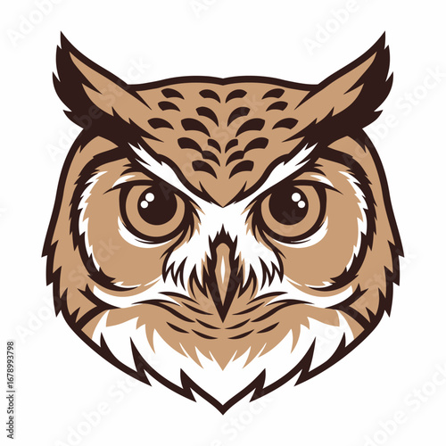 Stunning owl head design, perfect for logos, branding, and captivating illustrations with a modern touch