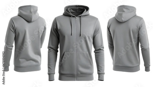Gray hoodie mockup set