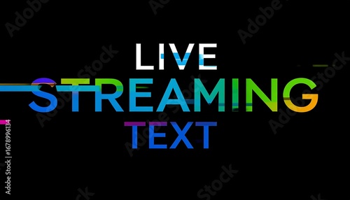 Colorful text overlay with glitch effect