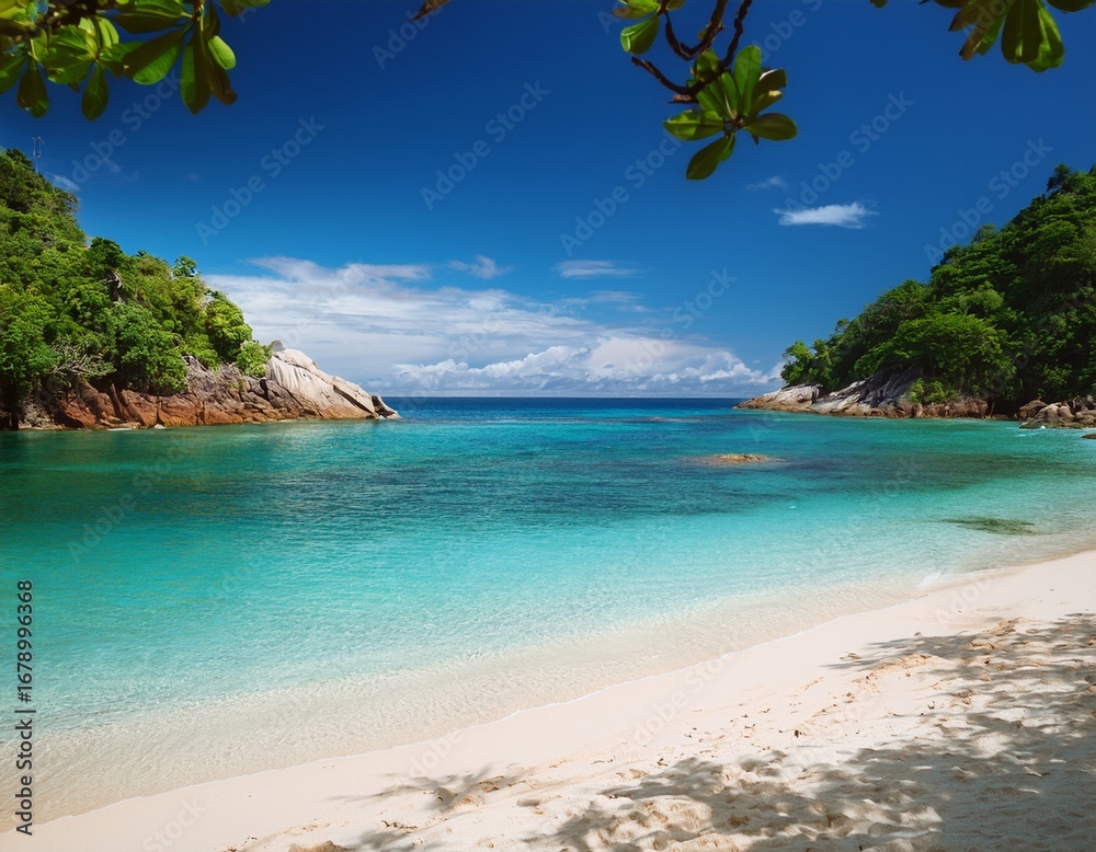Fototapeta premium secluded tropical beach cove paradise