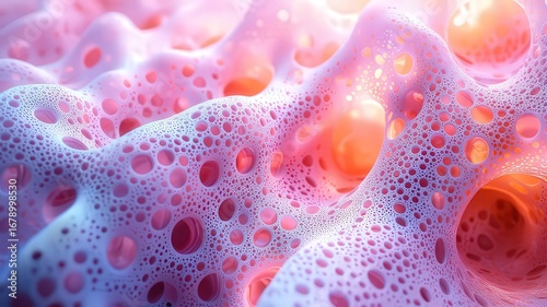 Abstract colorful texture with glowing bubbles, evokng a sense of depth and flidity, perfect for backgronds or creative projects.