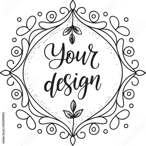Modern stylish ornamental typography - your Design. Generative AI.