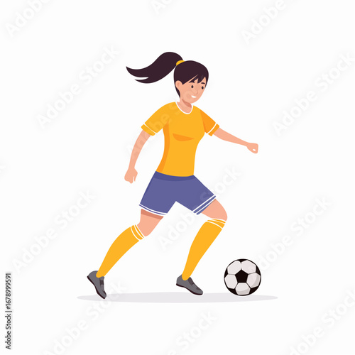 A Soccer Player Dribbling the Ball with Focus and Agility on the Field