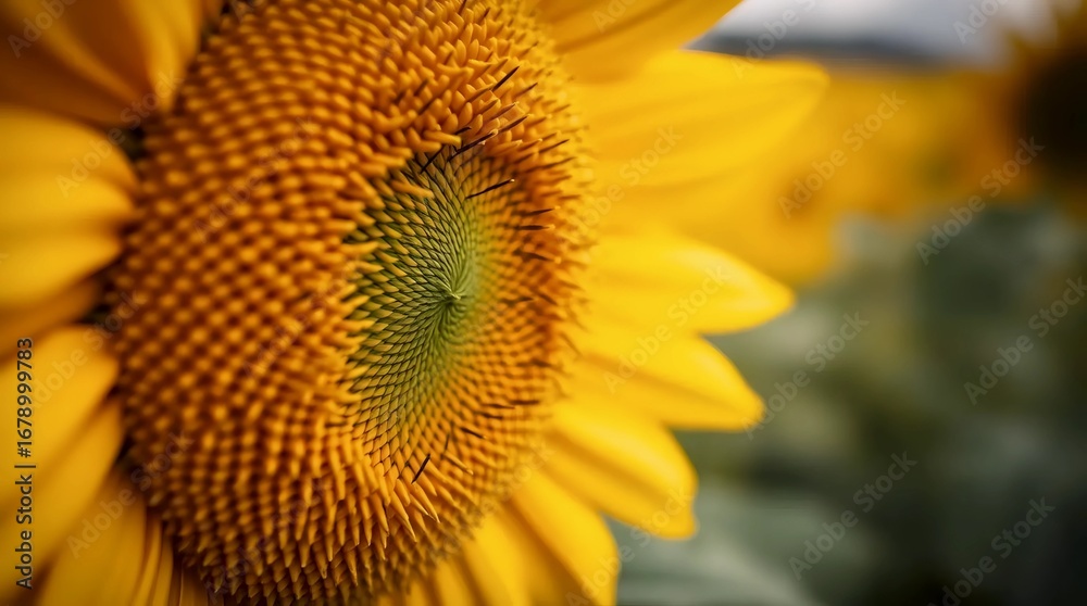 Obraz premium high quality png isolated on transparent background of close up sunflower head with vivid yellow petals detailed seeds and summer floral texture keywords (65): sunflower, close up