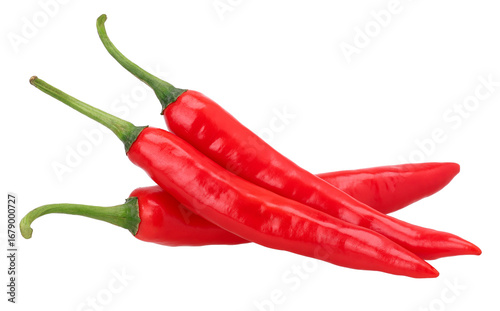 A pile of fresh red chili peppers isolated, transparent PNG, PNG format, cut out