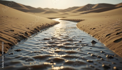 Stream flowing through desert